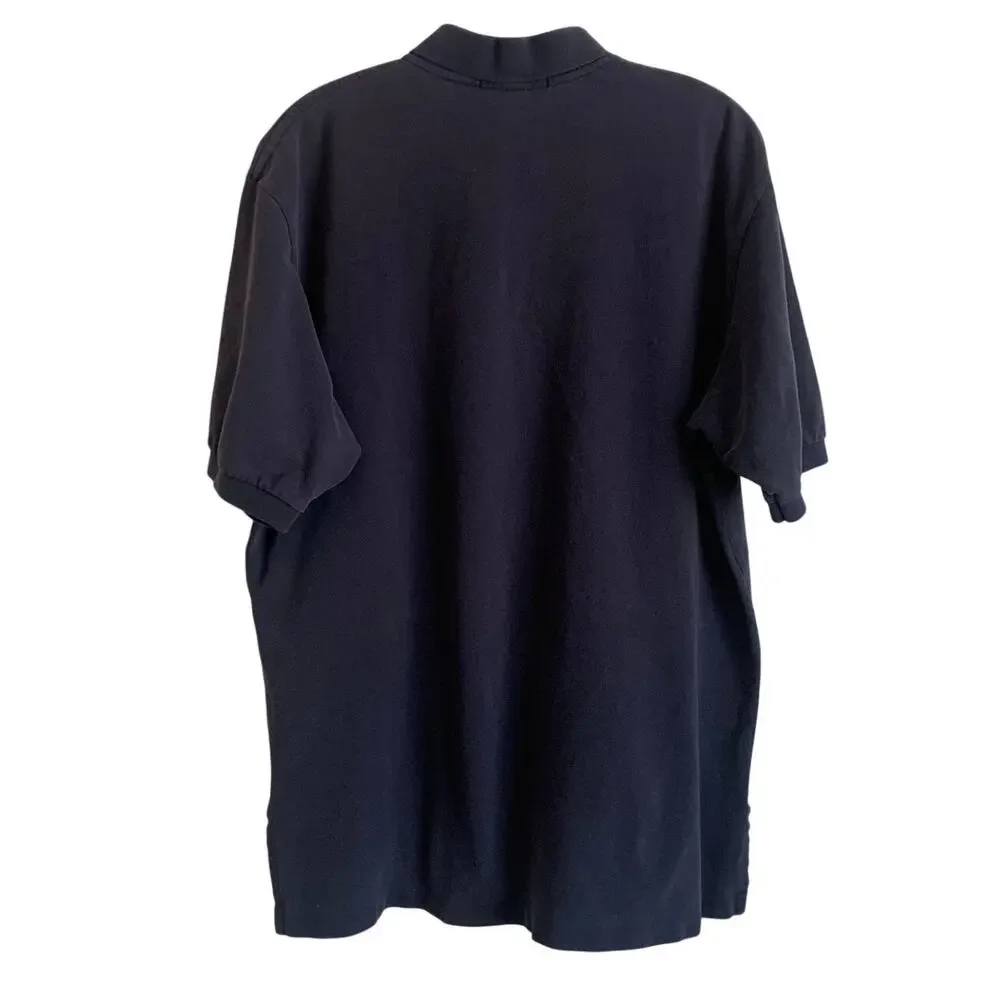 Polo Ralph Lauren Mens XL Navy Blue Short Sleeve Cotton Knit Polo Shirt READ